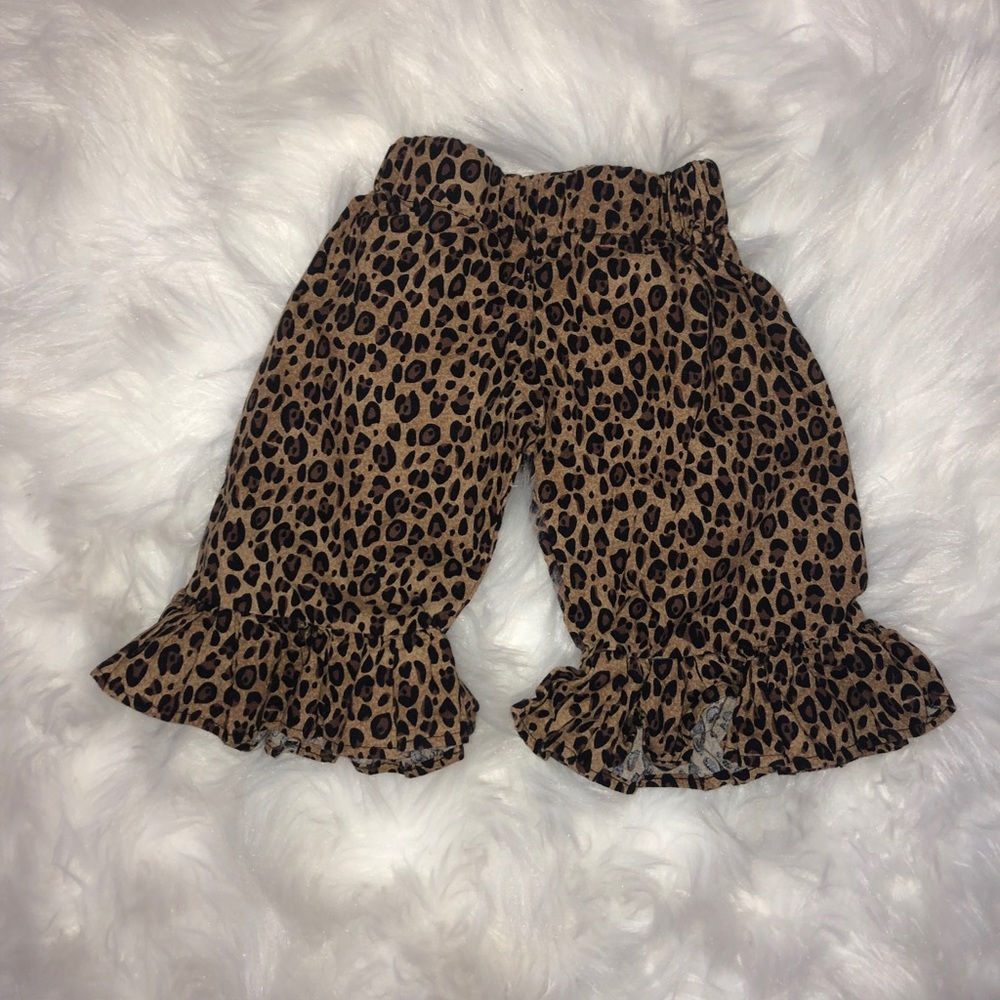 Custom Ruffle Leopard pants size 3-6m